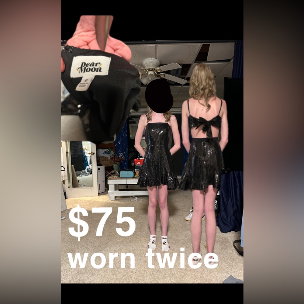 Black sparkly mini dress!